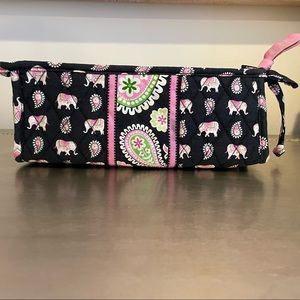 Vera Bradley Small Bow Pink Elephant Cosmetic Bag